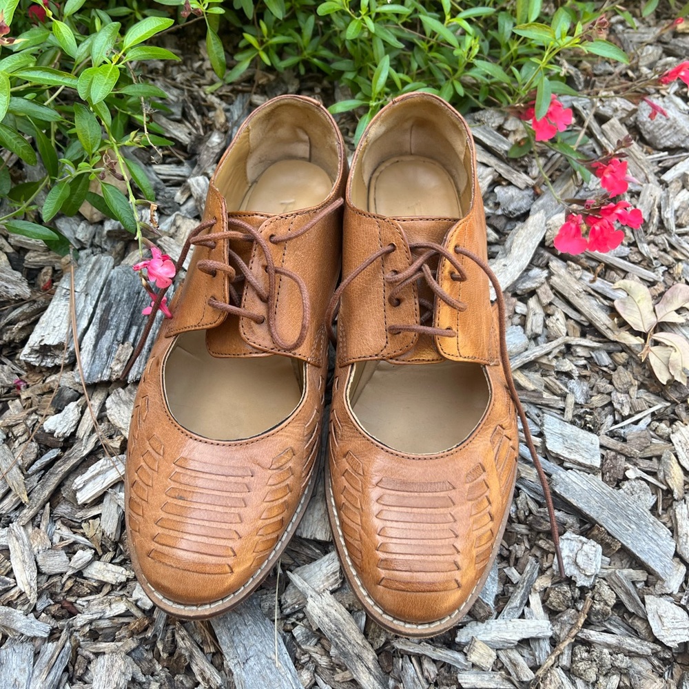 Leather brown dress shoes